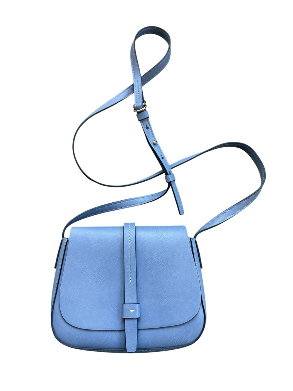 GAP Periwinkle Blue Crossbody Saddle Bag Minimalist Everyday Purse NWOT